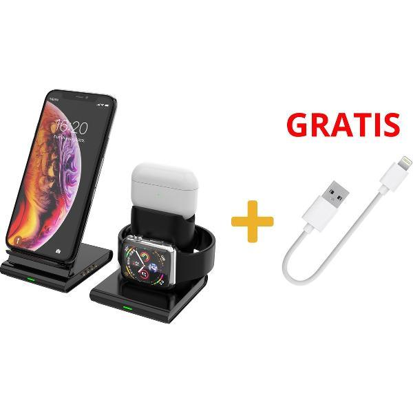 332IQ Draadloos 3-in-1 oplaadstation voor Apple iPhone, AirPods en Apple watch - Qi draadloze oplader met GRATIS lightning kabel