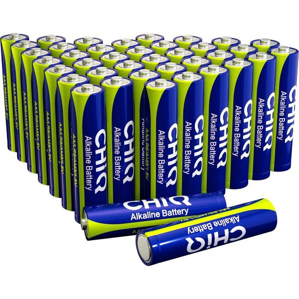 CHiQ AAA Batterijen - 40 stuks - Gaat 52% langer mee - 10 jaar houdbaar - Type AAA / LR03, 1,5 V, Alkaline