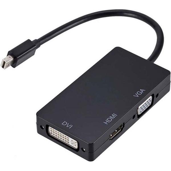 Mini displayport naar HDMI/DVI/VGA adapter - Zwart