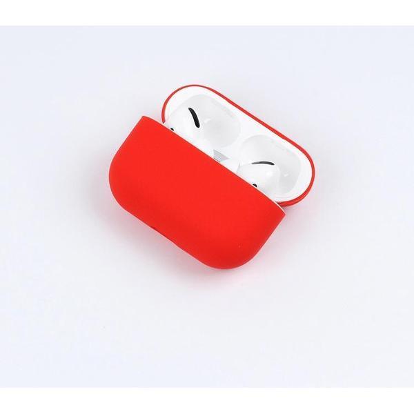 Apple AirPods Pro Hoesje - Rood - Siliconen - Case - Cover - Soft case