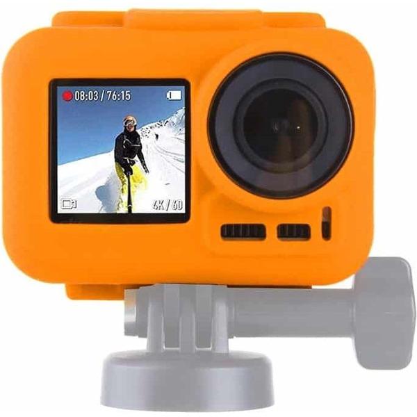 PULUZ siliconen beschermhoes voor DJI Osmo Action met frame (oranje)