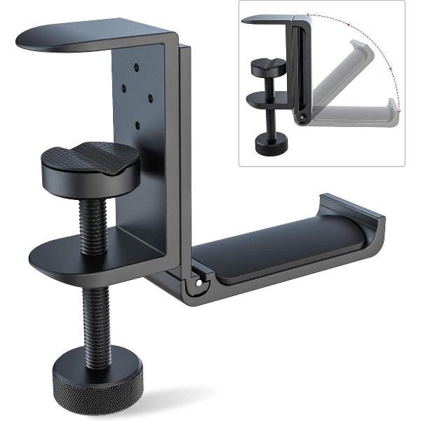 YONO Headset Houder Bureau - Koptelefoon Haak - Hoofdtelefoon Hanger - Aluminium - Zwart