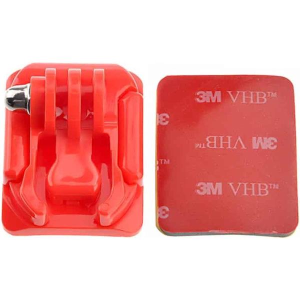 Curved Surface Mount + 3M-montagestickers voor GoPro NIEUWE HERO / HERO6 / 5/5-sessie / 4 Session / 4/3 + / 3/2/1, Xiaoyi en andere actiecamera's (rood)