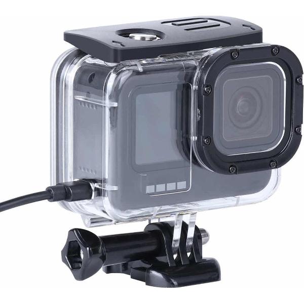 Schokbestendige stofdichte behuizing Beschermhoes met oplaadgat en gesp Basismontage en schroef voor GoPro HERO9 Black