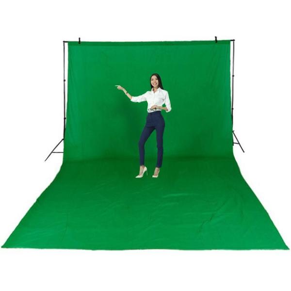 3x6m - Katoen Green Screen / Chroma Key - Achtergronddoek voor foto- en videografie