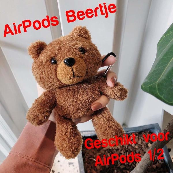AirPods 1/2 Case Teddy Beertje | Beschermhoes voor AirPods 1/2 | AirPods Hoesje Teddy Beer Donkerbruin | Smartphonica