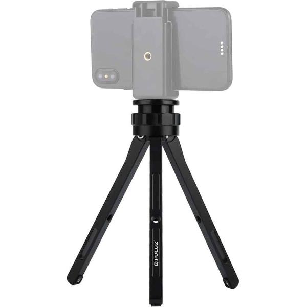 PULUZ verstelbare aluminium ministatief standaard tafelblad statief voor DSLR en digitale camera's (zwart)