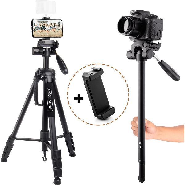 MOJOGEAR 177cm 2-in-1 Statief: Driepoot & Monopod – met premium telefoonhouder