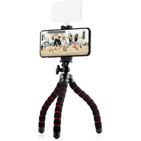 Flexibel statief met schuimrubber poten Zwart/Rood