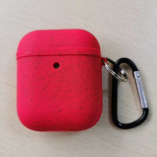 Airpod Hoesje | Milieuvriendelijk | Biologisch Afbreekbaar | Tarwevezel Bamboe Bamboevezel | Duurzaam | Rood