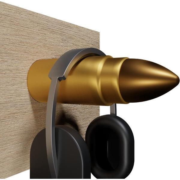 Koptelefoon houder Bullet - 3D Print - Goudkleurig
