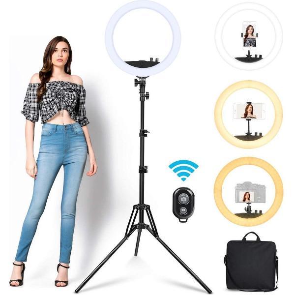 BRYGHT 14 Inch Ringlamp - Ringflitser met statief - Ringverlichting - Ring Light Lamp - Tripod