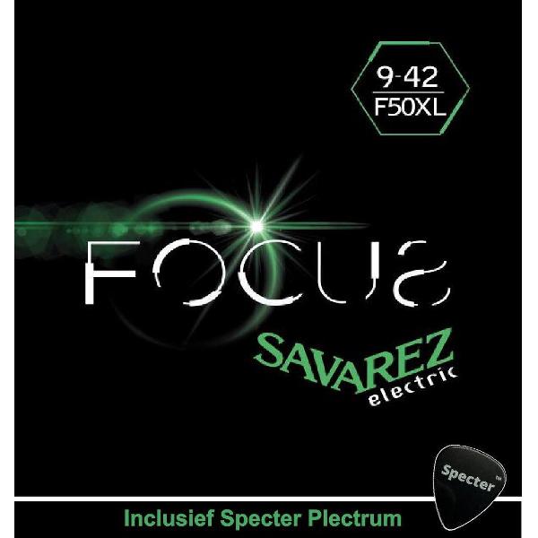 Savarez F50XL Focus Premium Gitaarsnaren Voor De Elektrische Gitaar Met Specter Plectrum | Snarenset | Elektrisch | Stalen Snaren