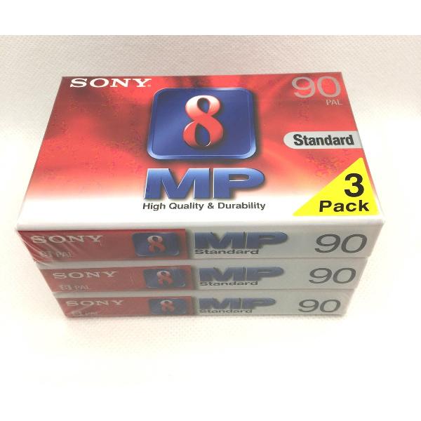 Sony MP-90 8mm video cassettes 3 Pack / Sony video 8 MP camcorder tape cassette.