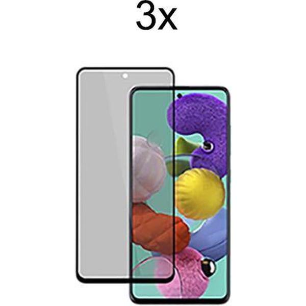 Privacy Screenprotector Samsung A51 screenprotector - Beschermglas samsung galaxy a51 screen protector glas - Anti Spy - 3 stuks