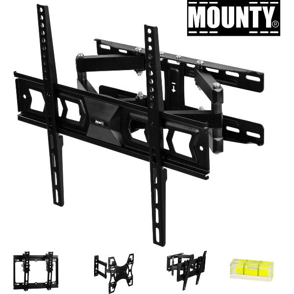 Mounty tv muurbeugel – tv beugel – tv beugel draaibaar en kantelbaar – universeel – 32/75 inch – maximale belasting 100 Kg – tot aan vesa 400x400