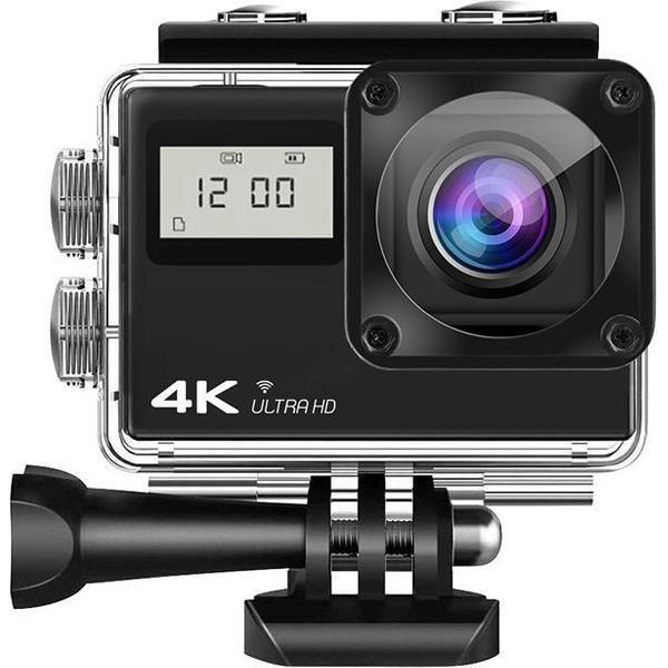 Lipa AT-Q61CR 4K Ultra HD action camera IPS Wifi / action cam met mounts / Met Remote / Sony IMX sensor / 4K 60 FPS / 24 MP / 21 mounts / Elektronische beeldstabilisatie / waterproof case / Met SD-kaart 16 GB / dual screen