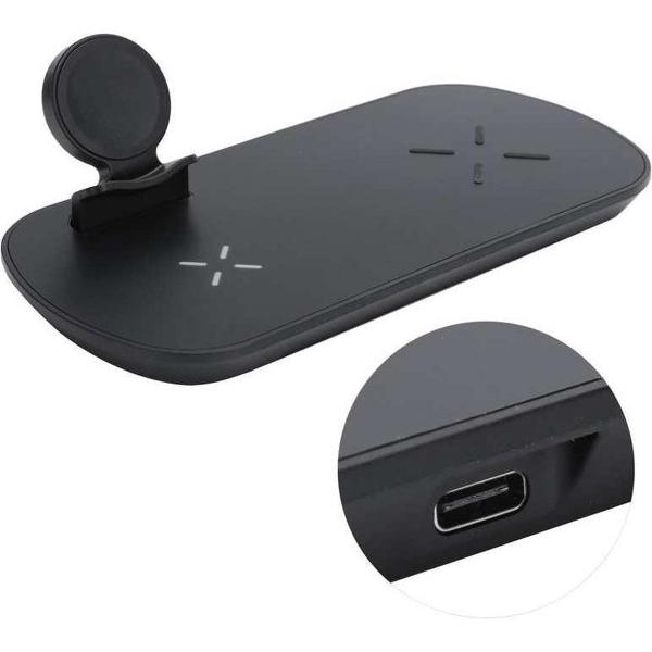 DrPhone SQI1 – Draadloze Lader – QI Oplaadstation – 3 in 1 Lader voor Samsung Gear / Active / Samsung Smartphone – Zwart