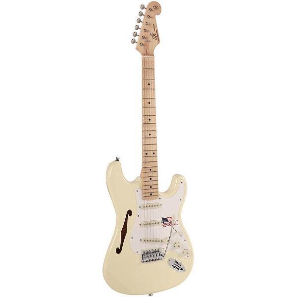 Elektrische gitaar SX SST/ALD-HVW ALD Series Hollow Body Vintage Wit