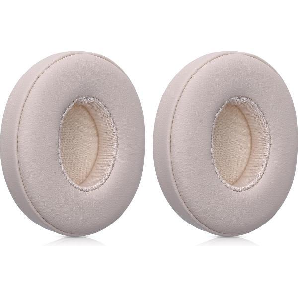 kwmobile 2x oorkussens voor Beats Solo 2 Wireless / 3 koptelefoons - imitatieleer - voor over-ear-koptelefoon - beige