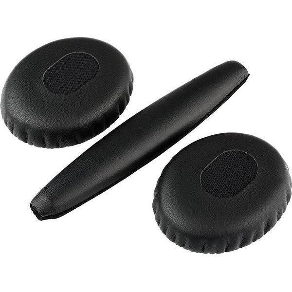 2-In-1 Luxe Lederen Vervang Hoofdband & Oorkussens Set Voor Bose Quietcomfort 3 QC3 - Koptelefoon Earpads - Oor Kussens - Ear Pads - Headband Earpads Cushion Paar - Zwart