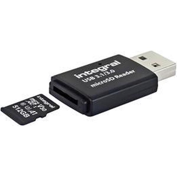 Integral INCRUSB3.0MSDV2 geheugenkaartlezer Zwart USB 3.0 (3.1 Gen 1) Type-C
