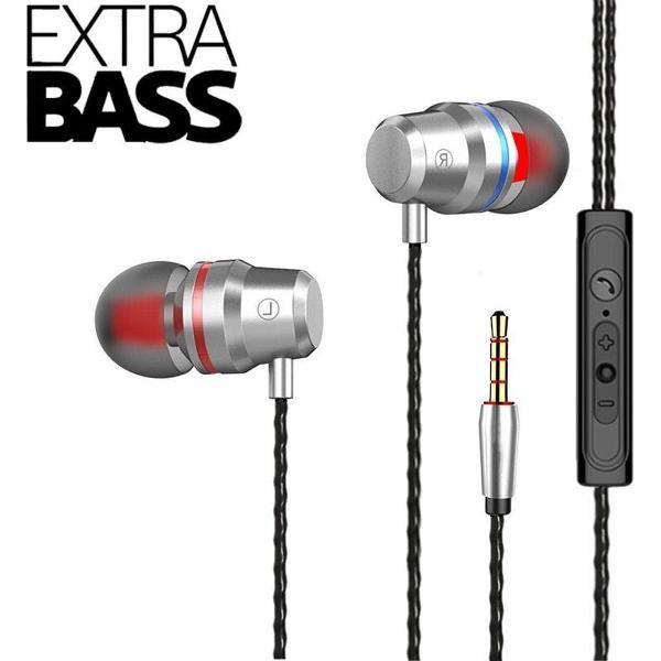 DrPhone SoundLUX® In-Ear Bekabelde Oordoppen met Jack Aansluiting – Earbuds – Hoge BASS – Hi-Res – Zilvergrijs