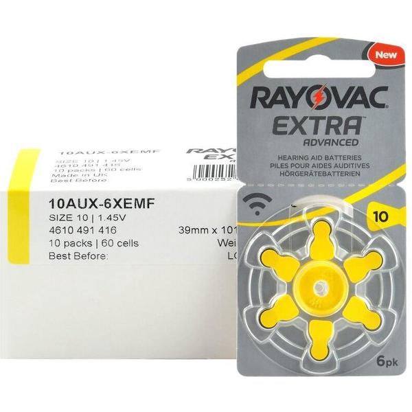 POWERDEAL 240 X Rayovac Extra Advanced hoortoestelbatterijen 10 (geel)