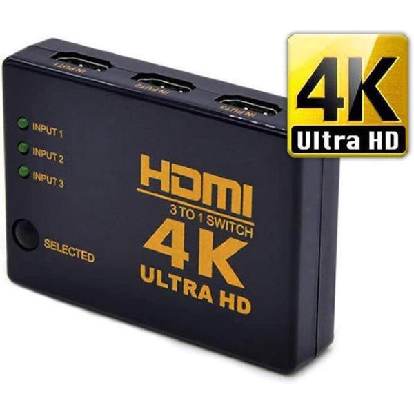 HDMI 4K Ultra HD schakelaar 3-voudig 1080p inclusief afstandsbediening 3D Ready