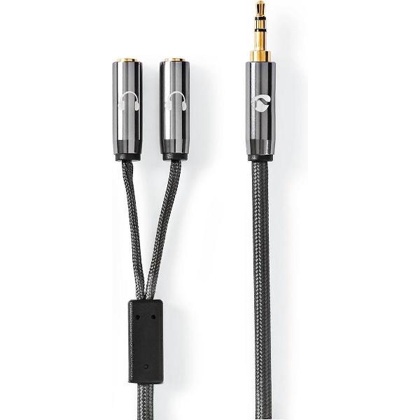 Nedis Premium 3,5mm Jack stereo audio splitter / zwart - 0,20 meter