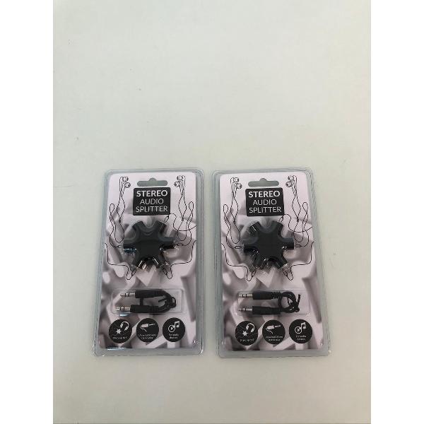 Audio splitter zwart - twee stuks