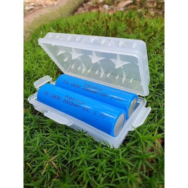 Batterij 2 stuks oplaadbaar - 18650 - !!LET OP: BEIDE KOPPEN ZIJN PLAT!! - 3.7V - 2000mAh