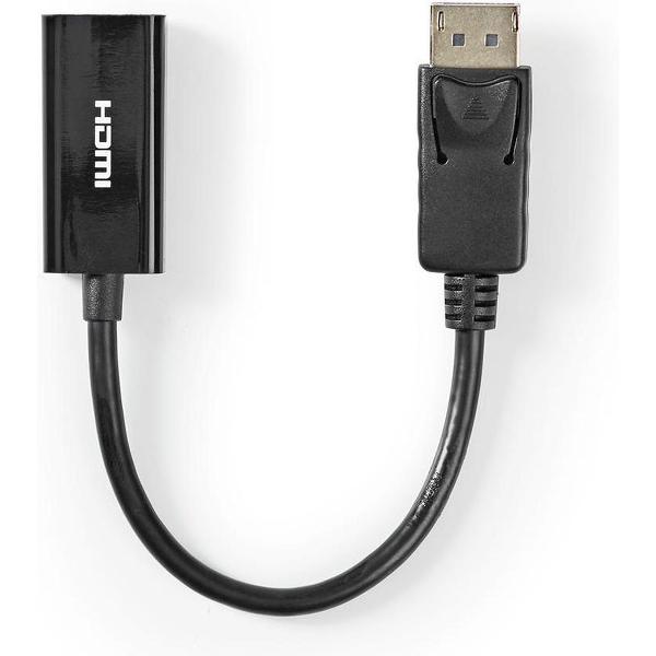 Nedis DisplayPort-Kabel | DisplayPort Male | HDMI™ Output | 4K@30Hz | Vernikkeld | 0.20 m | Rond |