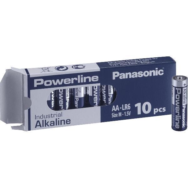 10 stuks AA Panasonic Powerline Industrial Alkaline -1.5 volt, LR6AD
