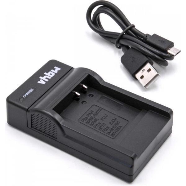 VHBW Acculader compatibel met o.a. Panasonic CGA-S005, CGA-S007, DMW-BCD10, Fujifilm NP-70 en Samsung BH125C en BP125A accu's