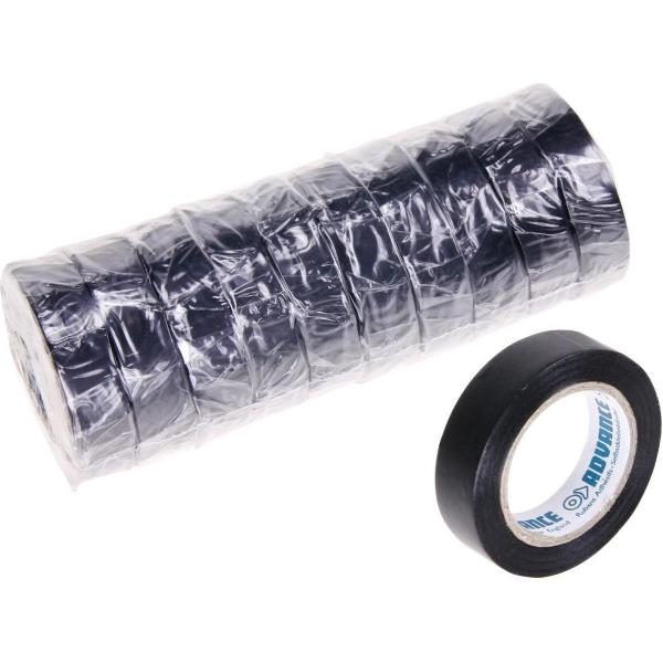 Installatie Tape Breedte 15 mm x Lengte 10 meter Zwart (10 stuks)