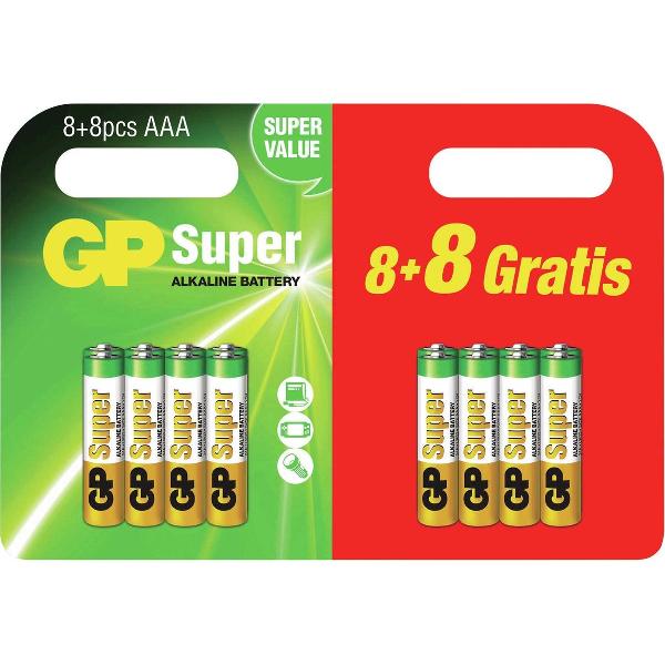 8+8 GP Super Alkaline AAA Micro LR03 SUPER VALUE Blister