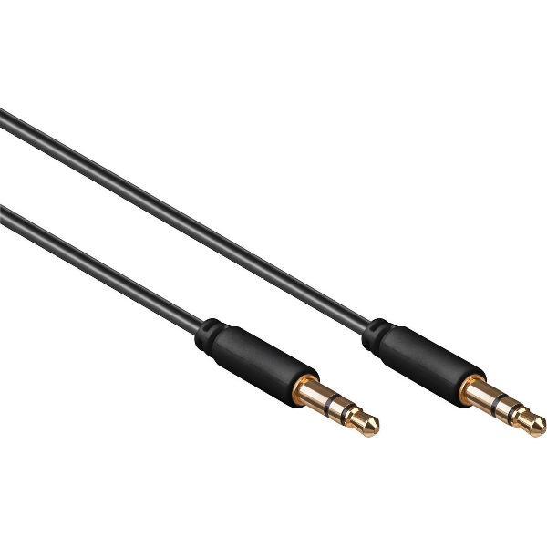 S-Impuls 3,5mm Jack stereo audio slim kabel - zwart - 0,50 meter