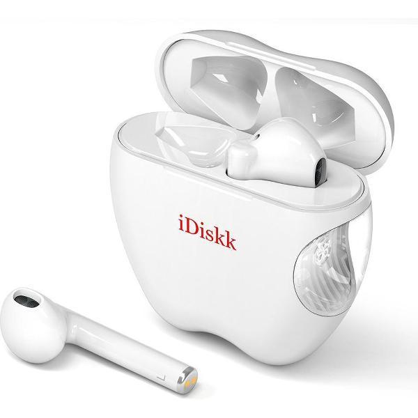iDiskk i55 Volledig Draadloze TWS Oordopjes Earbuds - In-ear Bluetooth Draadloos - Met Oplaadcase - laptop / iPhone / Android - Wit