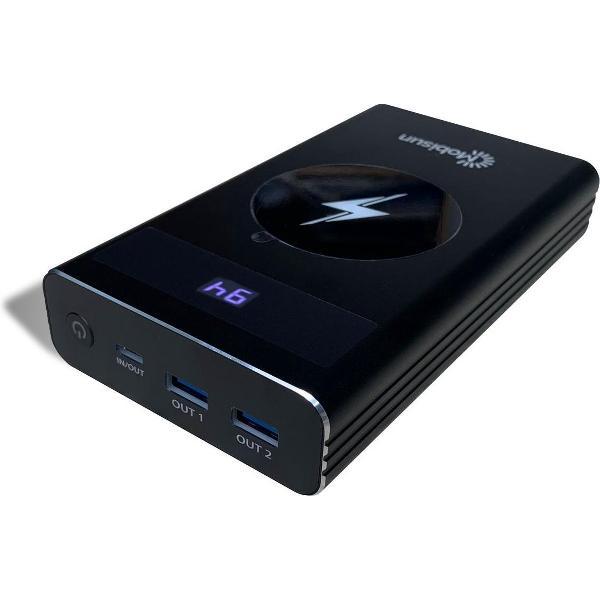 100W USB-C PD Grafeen Powerbank | Laptop opladen met 100W | Draadloos telefoon opladen | 20.000 mAh | Mobisun