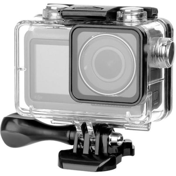 60m onderwater waterdichte behuizing duikkoffer voor DJI Osmo Action, met gesp basisbevestiging en schroef (transparant)