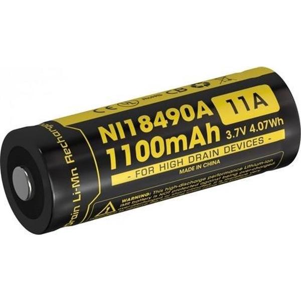 Nitecore IMR 18490 Oplaadbare Batterij Li-Ion 1100mAh Flat Top