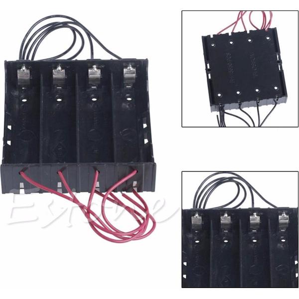 5 batterijhouders voor, ieder, 4 batterijen 18650 Li-ion