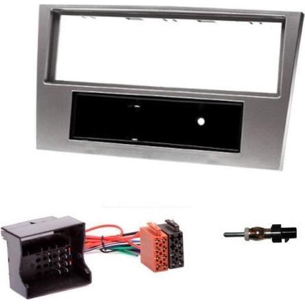 Opel astra (H) / crosa D / Zazfira (B) 1din inbouwframe met kabel en antenne kit frame autoradio kleur zilver