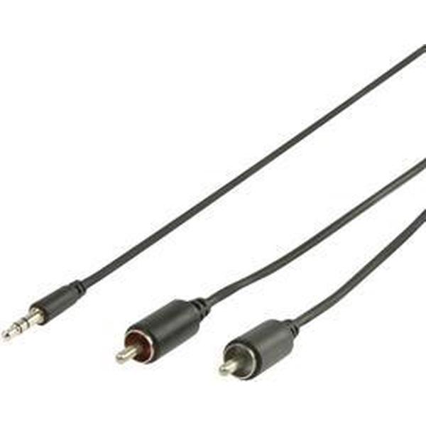 Valueline - 3.5 mm naar RCA audiokabel 1,00 m zwart - 1 meter
