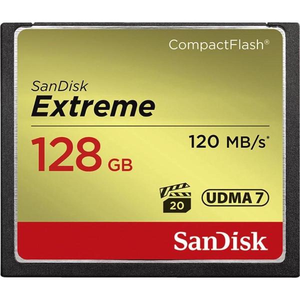Sandisk Extreme CompactFlash kaart 128 GB