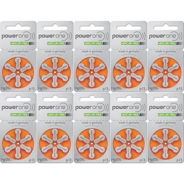 PowerOne gehoorbatterijen Oranje P13 - doos 60 stuks