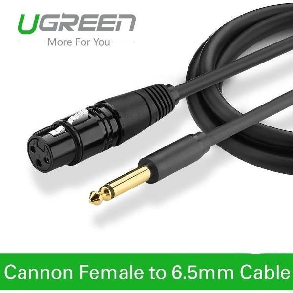 Cannon XLR Female naar 6.35mm Audio Male kabel