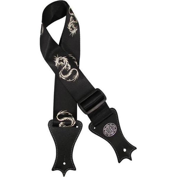 Gitaarriem Icon Series Deluxe Dragon Zwart GST-142-BK Gaucho