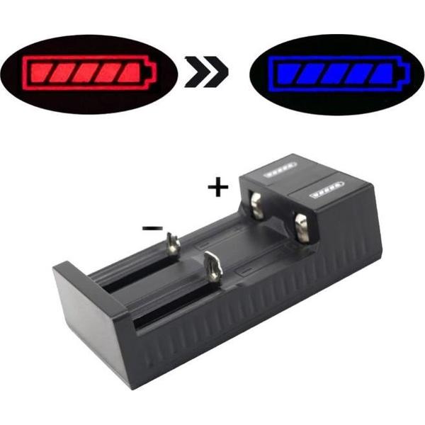 Batterijlader, oplader 2x batterij 18650,14500, 16340 etc..